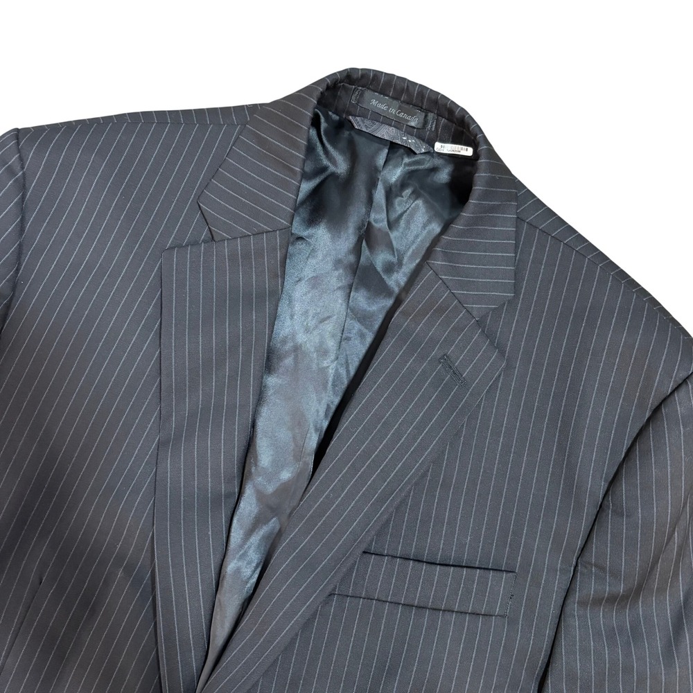 LAUREN RALPH LAUREN Sport Coat Mens 42L Black Pinstripe Wool‎ Two Button